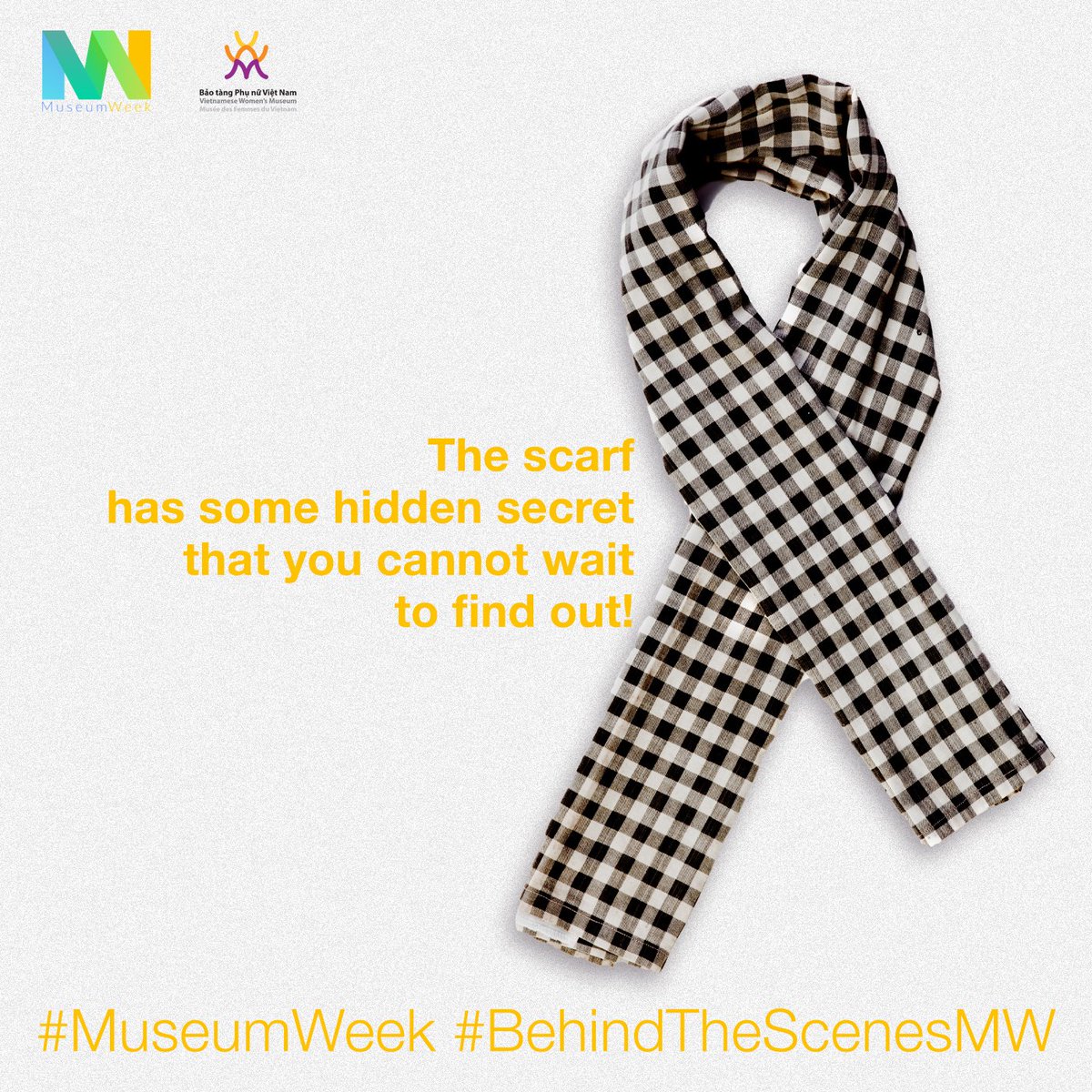 VnWomensMuseum's tweet photo. Today’s topic of #MuseumWeek is #behindthescenesMW. Can you guess what the #secretMW is behind this symbolic scarf worn by southern Vietnamese women? The answer is in the second photo. https://t.co/gzgNEJBJCZ