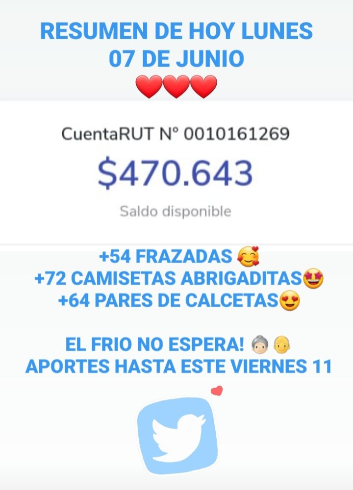 Querida Jaula, nos quedan los últimos cuatro días de #CampañadeInvierno y necesitamos sumar la mayor cantidad de aportes 🙏🏻 Nuestros viejitos nos necesitan HOY, el frío no da tregua  👵🏻👴🏻❤ 
Porfa ayúdanos a visibilizar con un RT 🔃