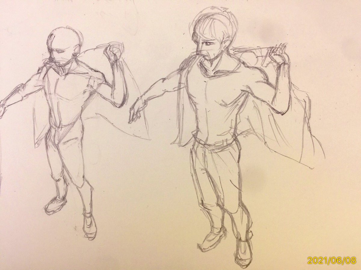 アオリは描く機会があるけれど フカンは描く事がなくって 見本を見て練習するん Shinのイラスト