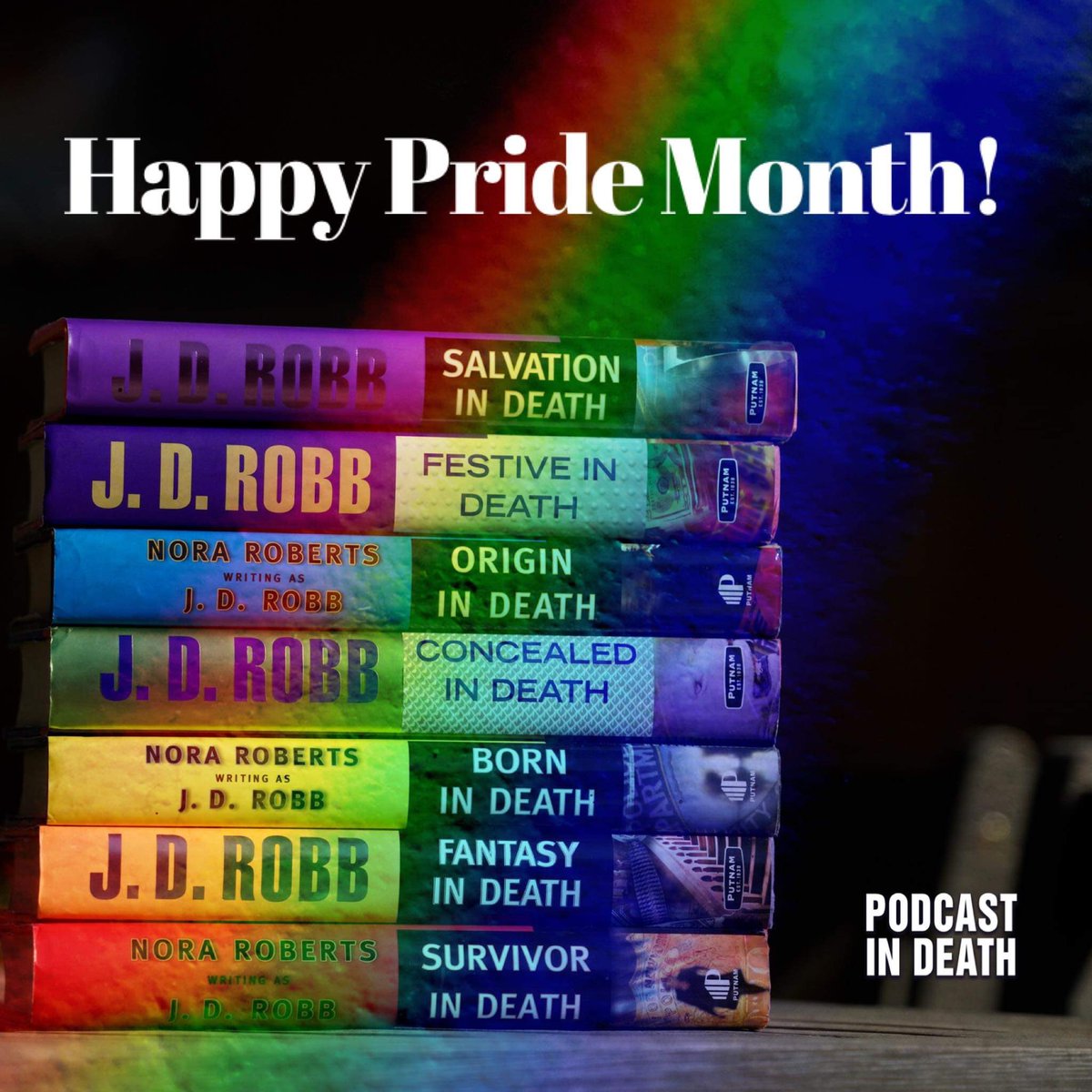 #RainbowBookStack of the #InDeathSeries for #Pride2021 !
