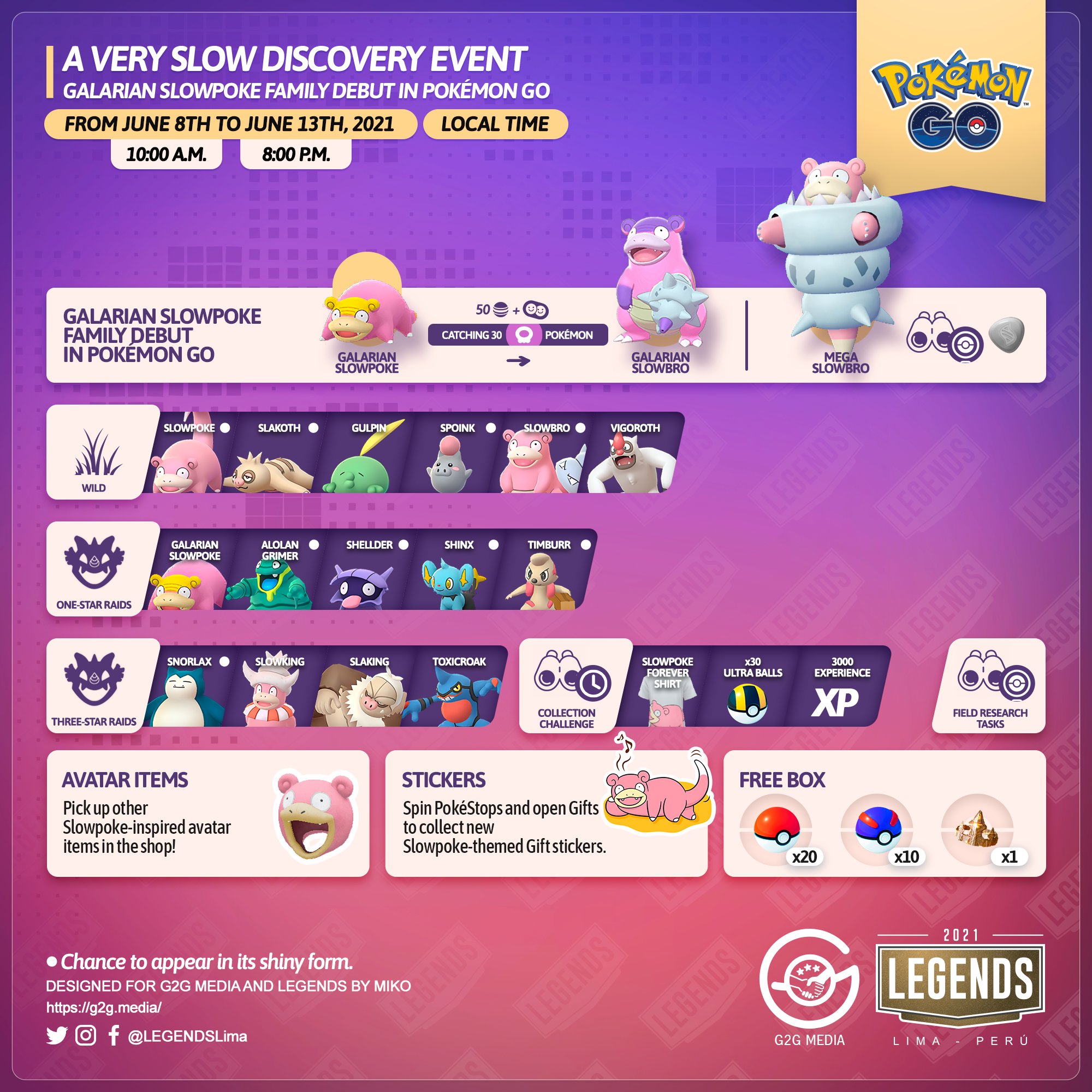 تويتر Legends على تويتر A Very Slow Discovery Event Will Start Soon Here All The Details Of The Event Pokemongo Pokemongoapp G2g Pokemongo Slowpoke Galarianslowpoker Megaslowking Galarianslowking T Co 1fpn0ewzuj