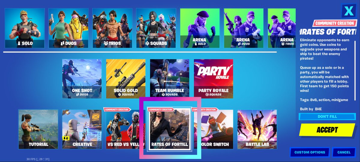 LETS GOO!
my map Pirates of Fortilla is now live as a limited time mode! 
very grateful to be featured again before the new season 
thank you <a href="/Flak/">Flak</a> <a href="/MajorasMidna/">Samantha Ragsdale</a> <a href="/FNCreate/">Fortnite Creators</a> ♥️