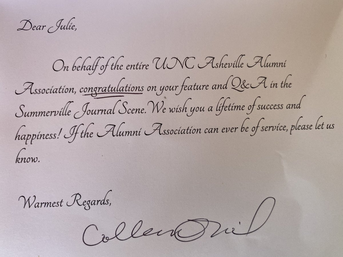 JulieHPackett's tweet photo. Thank you @uncaalumni for the unexpected gift and thoughtful note! I’m so proud to be a part of the @UncAvl family. 👩‍🎓 @UNCAweather @JournalScene #STEMbookforkids #weather #ScienceNight #MsClarkesClass https://t.co/FpXTSDEwP2