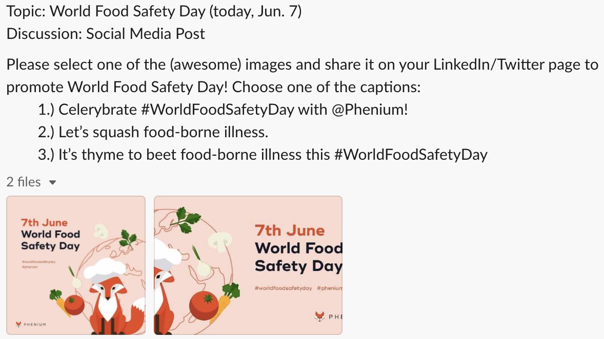 Cannot stop 😂🤣😂 🤣. I am a co-founder of a food safety start-up <a href="/ThePhenium/">Phenium</a> , and our brilliant marketing magician <a href="/camillerk_/">Camille</a> came up with these puns for #FoodSafety day.