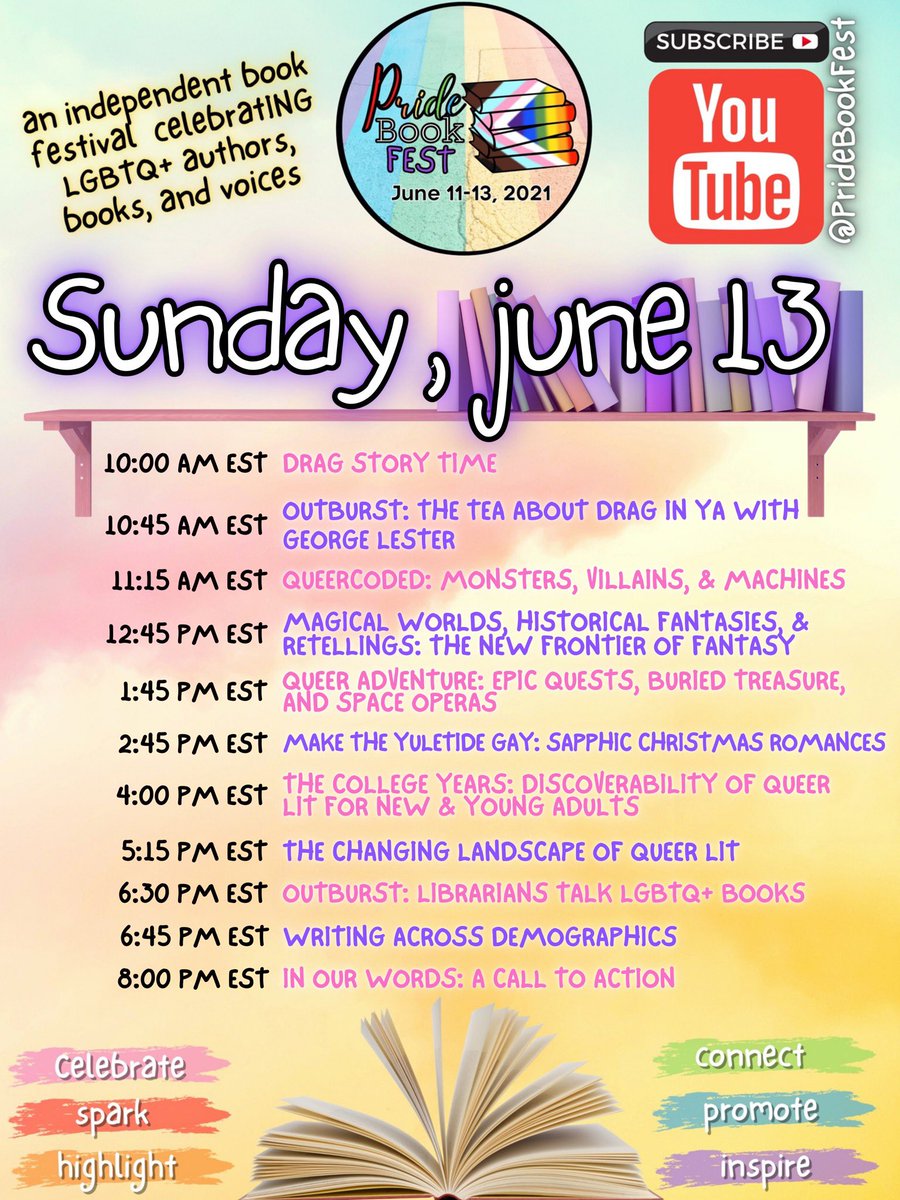 🚨FULL PRIDE BOOK FEST WEEKLY LINE-UP!🚨

It’s like Coachella, but make it books. And gay. Very, very gay. BOOKCHELLA?

🏳️‍🌈🏳️‍⚧️🏳️‍🌈🏳️‍⚧️🏳️‍🌈🏳️‍⚧️🏳️‍🌈
🖤🤎❤️🧡💛💚💙💜💖

ALL EVENTS HAPPENING ON PBF’s YOUTUBE! Subscribe and GET READY! 

youtu.be/Hco_K3i61qQ