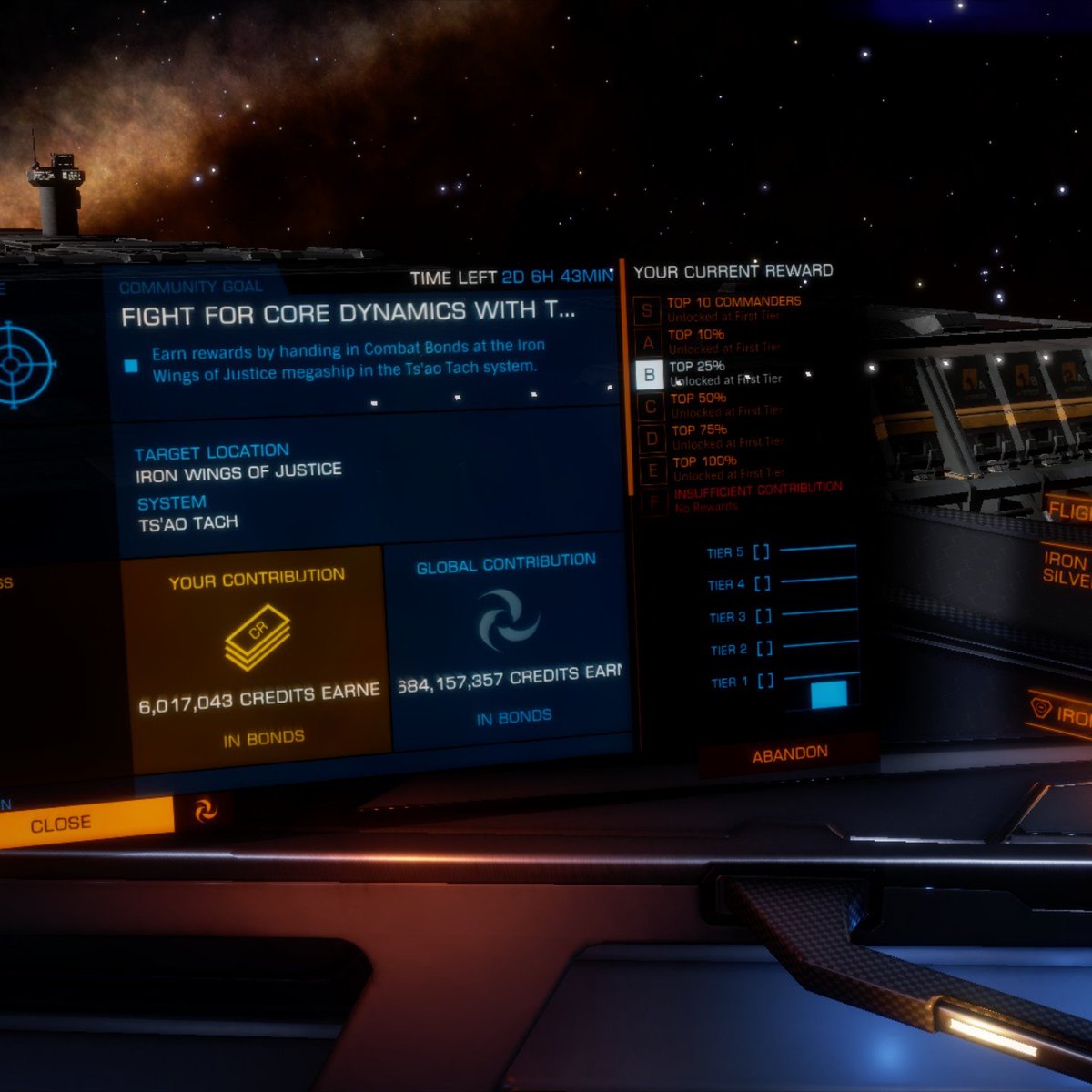 Cmdr_Sir_Juice's tweet image. @EliteDangerous @fdev One of these panels (right) displays correctly, One (Left) does not. #UIPROBLEMS