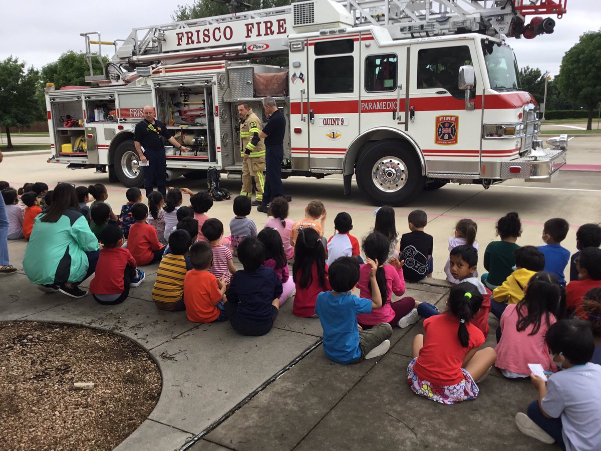 class_russell's tweet photo. Our friends had a special visit from the Frisco Fire Department, we learned all about safety and who to call during an emergency!#LEPSummerSchool https://t.co/ROoXEFEuOi