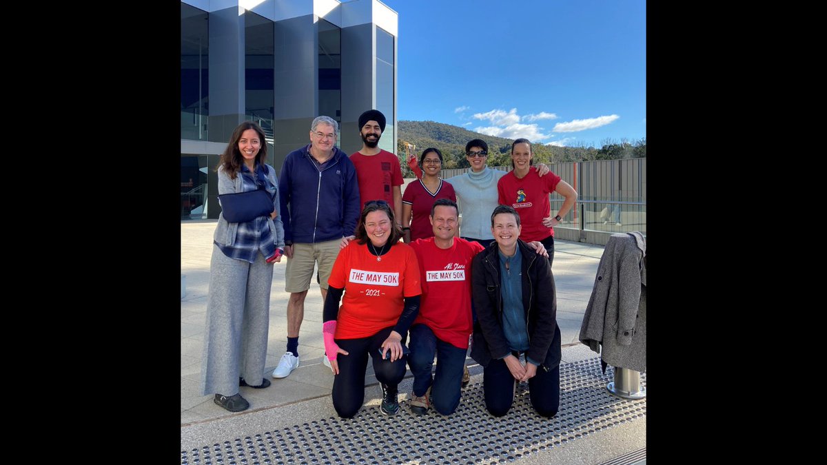 We're so proud of Prof. David Tscharke (pictured bottom middle) &amp; his colleagues at the <a href="/JCSMR/">John Curtin School of Medical Research, ANU</a> for taking on The May 50K during their lunch breaks!

David has been living with MS for 10 yrs, works as an MS researcher &amp; smashed 61.85km!💛

themay50k.org/fundraisers/Da…

#KissGoodbyeToMS
