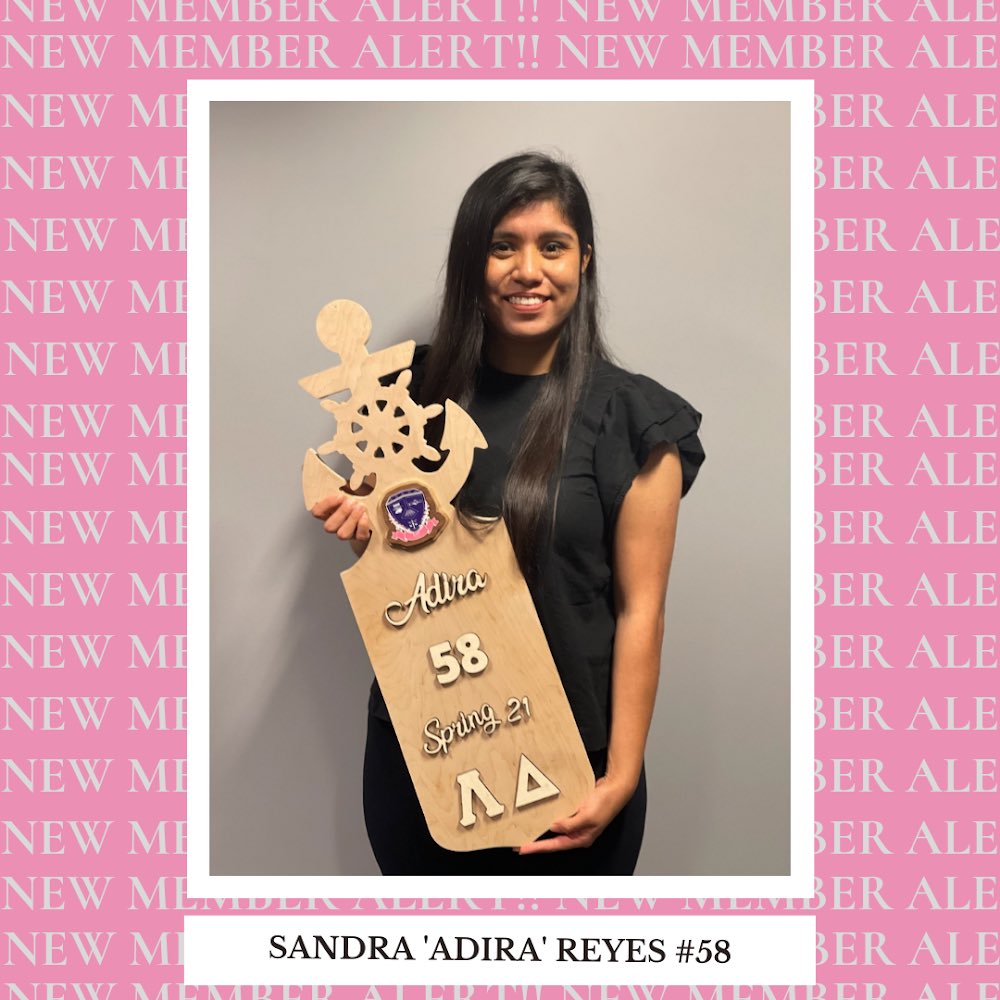 _hbugammas's tweet photo. The Legitimately Distinct Lambda Delta chapter of Sigma Lambda Gamma National Sorority, Inc. would like to present are new baby panther:

Sandra ‘Adira’ Reyes #58 Spring 2021

Help us in welcoming our new sister to the best sisterhood! *Gamma Call * https://t.co/BHwifcCoO6