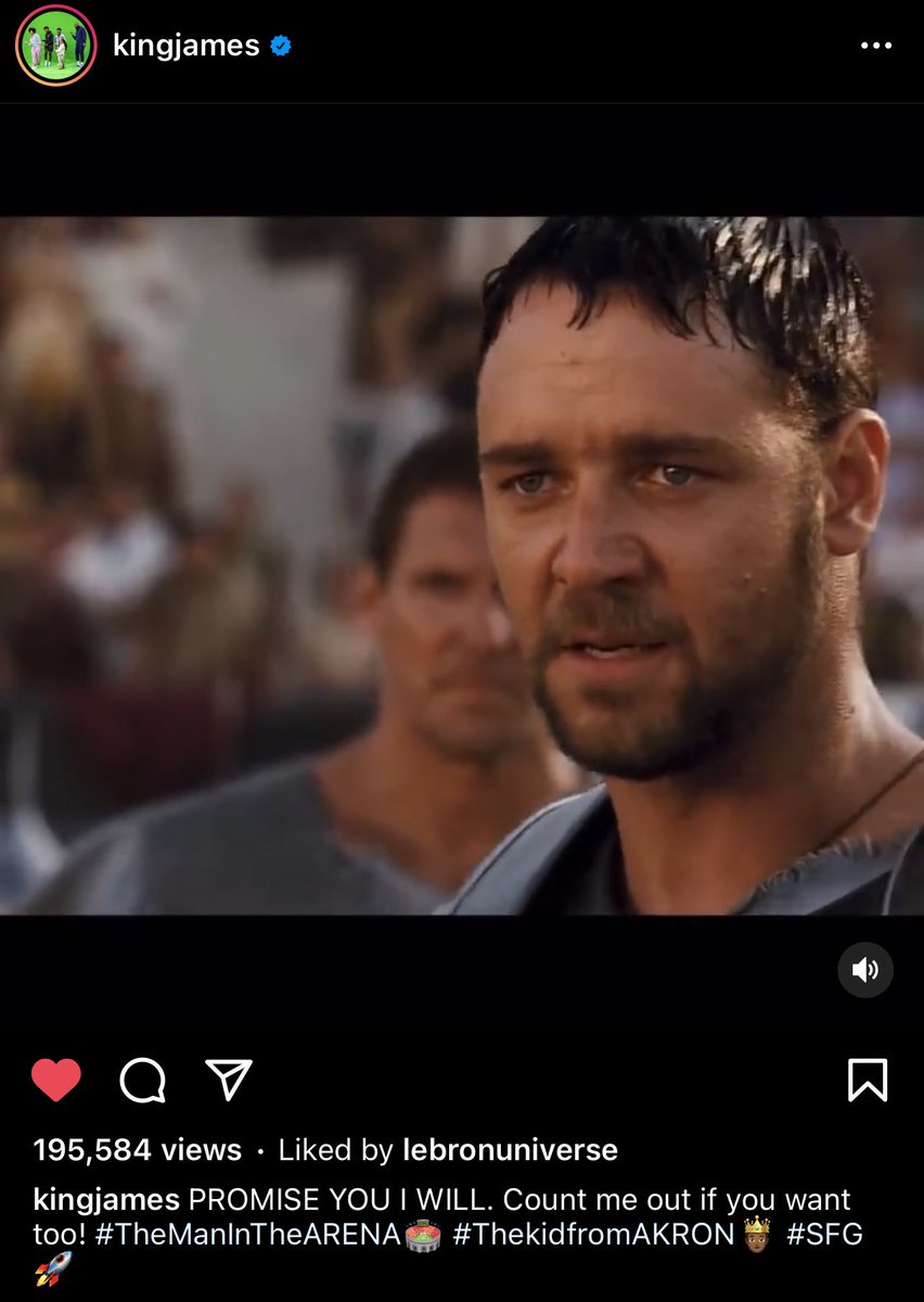 Nba Retweet Lebron Posted A Clip That Said I Will Have My Vengeance In This Life Or The Next Clip Is From Gladiator The Movie T Co Ng59czrb9e