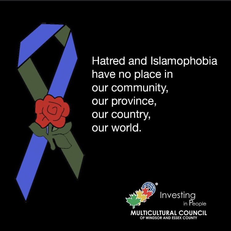 MultiCulturalCl's tweet photo. With love and support to all those affected by the murder of the Muslim family in London, Ontario. 
We stand in grief with you and offer our sympathies and hope for harmony and unity.

#LondonOntario #EndIslamophobia #stophatred #HarmonyMCC https://t.co/7j8uelsZxw
