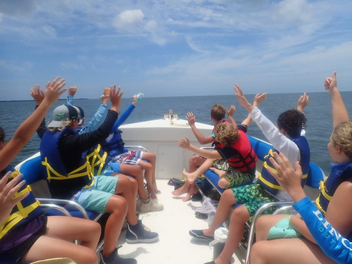 MSSCaptOlsen's tweet photo. Coastal Camp Citrus at the Marine Science Station is back! Day campers explored freshwater springs, brackish estuaries, &amp; marine ecosystems in the Gulf of Mexico today! Looking forward to more adventures this week! https://t.co/u1T8o7MP4b