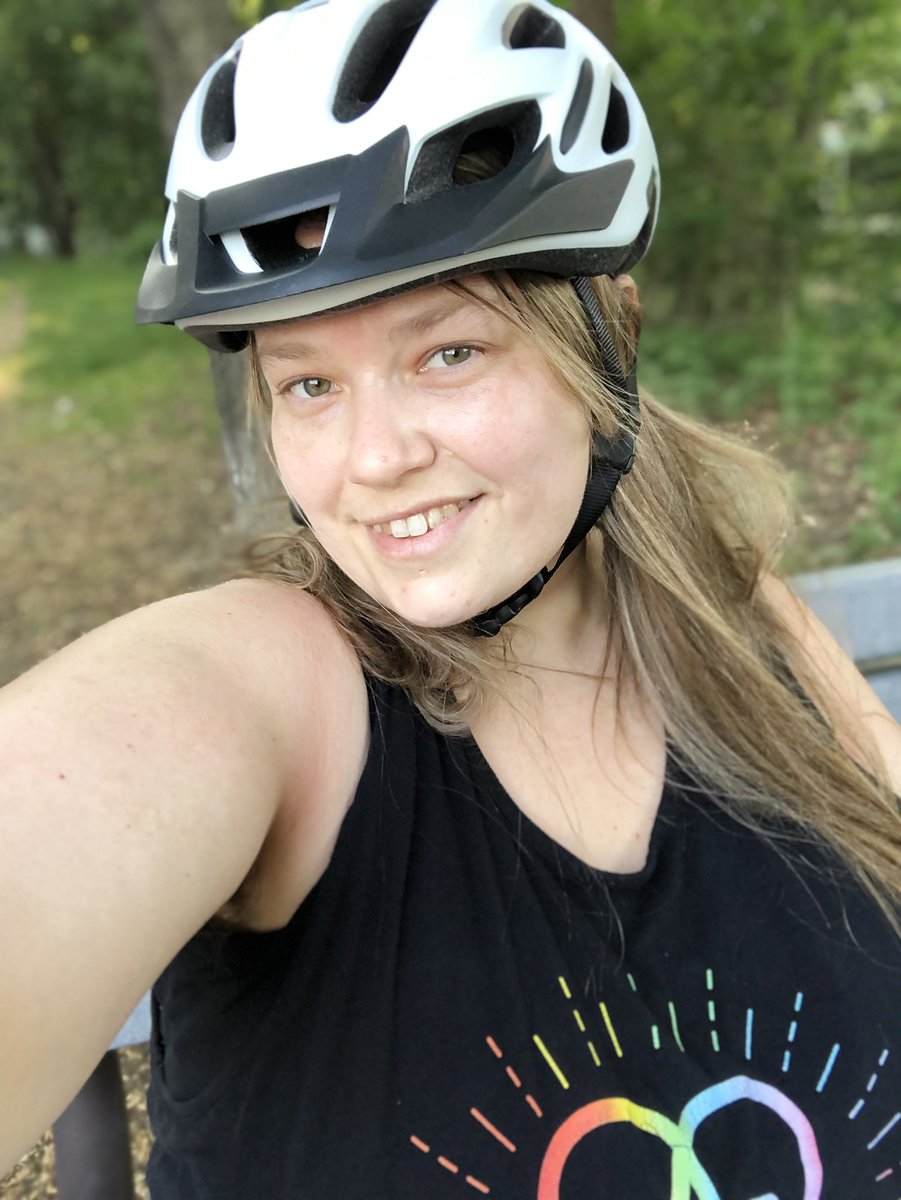 Did a bike ride after work today! It was in the 90s and HUMID, but the ride downhill home made it worth it. I pushed myself despite some injuries I’m dealing with and it felt so rewarding.