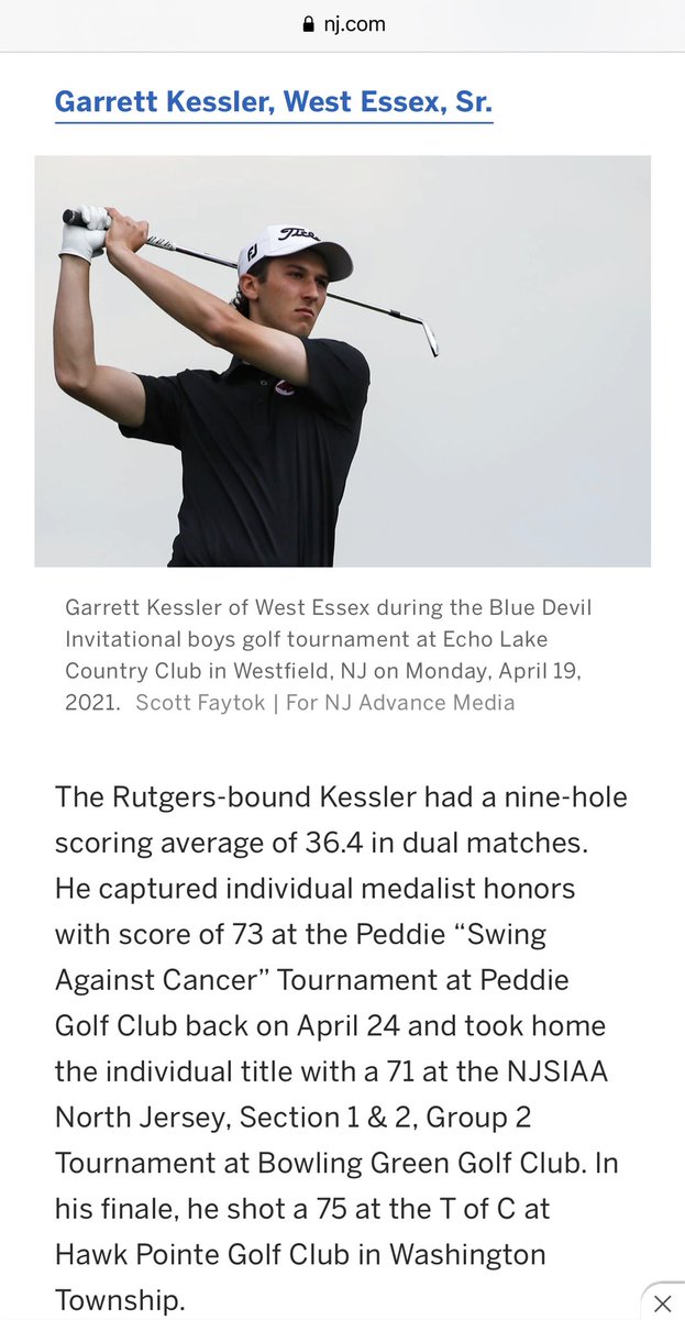 WEKnightsGolf's tweet photo. This happened today! Congratulations to @WEKnightsGolf for all of the honors. @GarrettKessler3 1st Team All-State. @AvaLozito 1st Team All-State. #7 in the final https://t.co/VeKqWLRlZX Top 10! I’m so very proud of all those involved with our program. #njgolf https://t.co/hrd90idPit