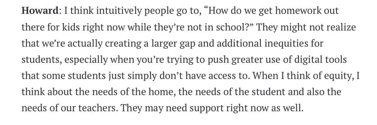 JennaOfferman's tweet photo. "They may need support right now as well" Teachers and students are in this together as we work through new technology, but it is much more than just getting the technology to them at home. #tch401 #DigitalEquity https://t.co/pZaDi3Po8S