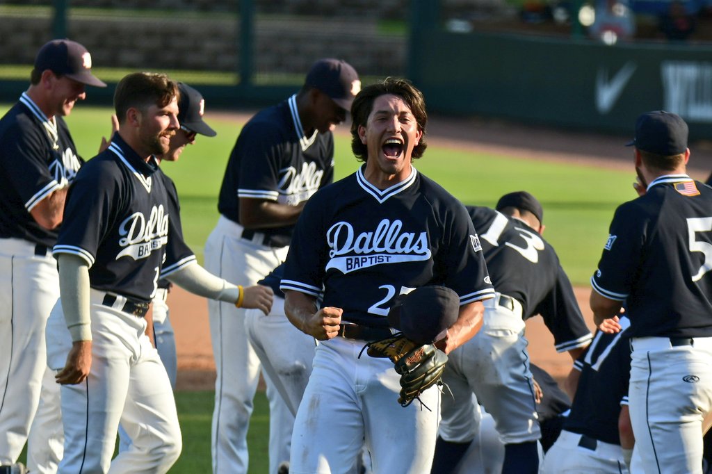 For the 2nd time in program history and first time since 2011, <a href="/DBU_Baseball/">DBU Baseball</a> is going to super regionals. Incredible comeback from a 5-0 deficit, capped by Andrew Benefield's grand slam. Ace Dominic Hamel got the final out.