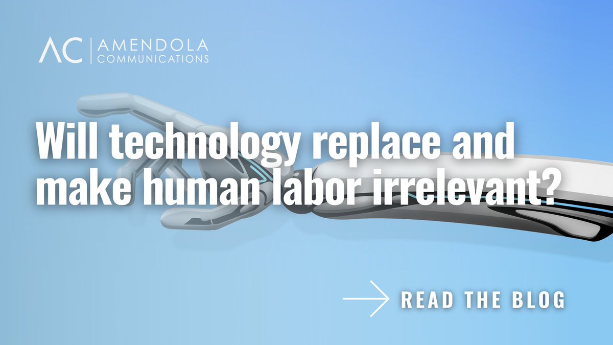 AmendolaComm's tweet photo. Will technology replace and make human labor irrelevant?
Given that @McKinsey reported five years ago that “currently demonstrated technologies could automate 45% of the activities people are paid to perform.
https://t.co/ok3VtOneck I #AIinPR #AmendolaBlog https://t.co/nHL234a9Cb