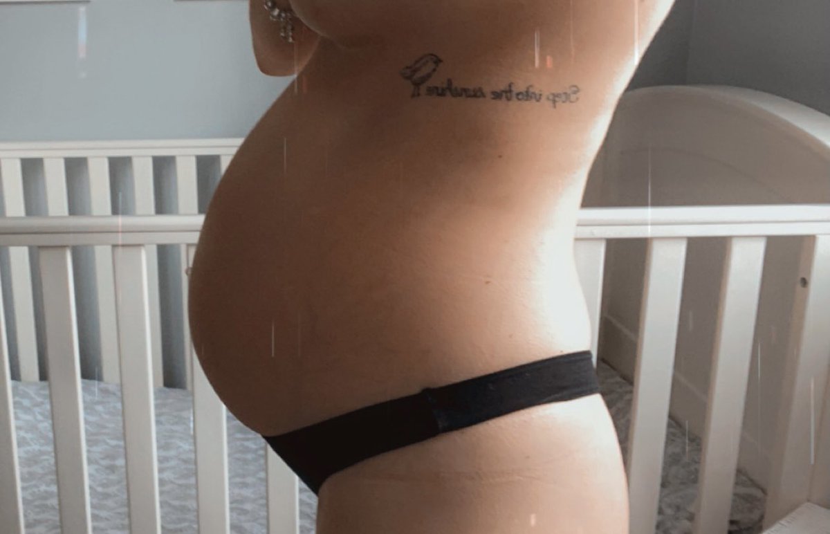 I’m so excited to meet you 🤍 #3monthsleft 🥰