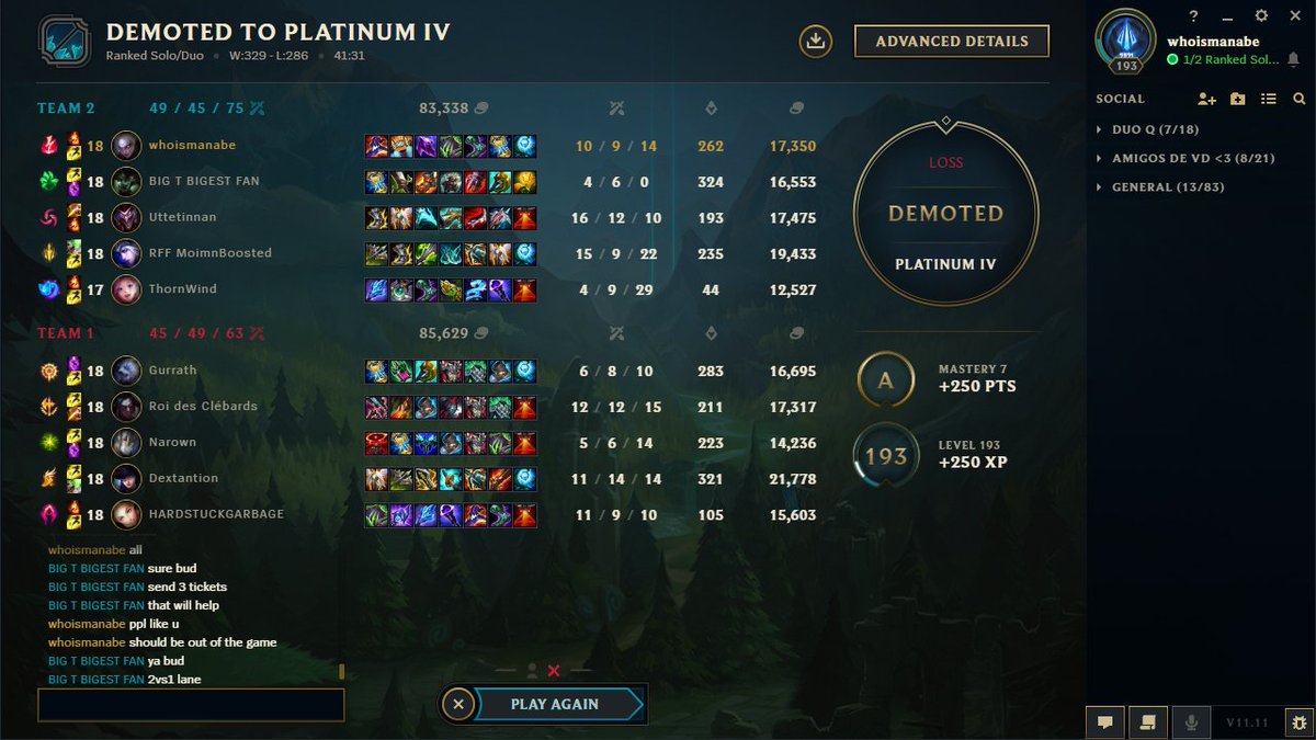 Warwick lleva AFK en linea contraria a nosotros troleando toda la partida, 41 min intentando ganar una partida siendo 4 vs 5 , flameando y diciendo que ni siquiera lo iba a intentar, SOLO POR EL HECHO DE QUE NO QUERIA AYUDAR EN EL RED A SHACO.
twitch.tv/videos/1049208… EL VIDEO