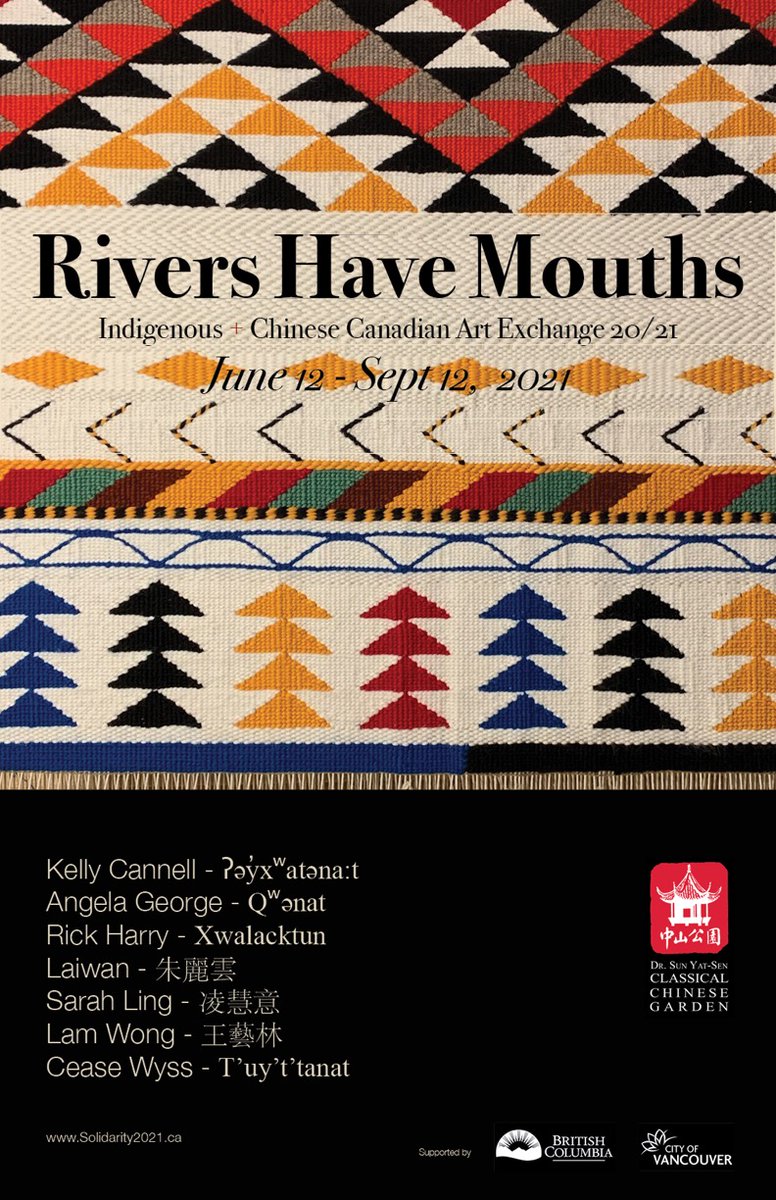 {1/2} We are thrilled to announce Rivers Have Mouths (Jun 12-Sep 12), the first of 2 art exhibitions from the public art program: Solidarity, which brings together local #Indigenous & #ChineseCanadian artists.

For more info visit solidarity2021.ca