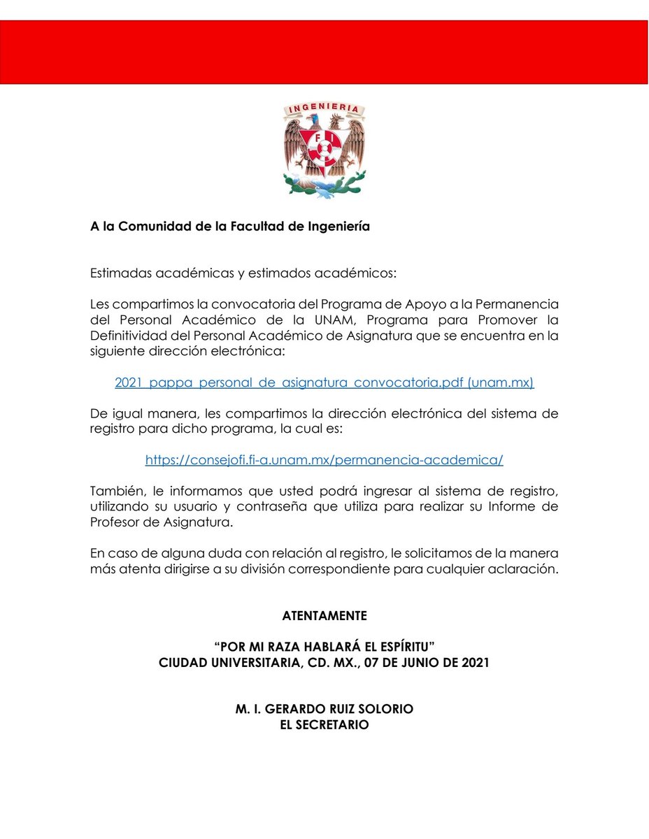 FIUNAM_MX's tweet photo. Convocatoria del Programa de Apoyo a la Permanencia del Personal Académico de la UNAM:
➡️ https://t.co/cMG65qMs3A https://t.co/kD6qvmz0Hn