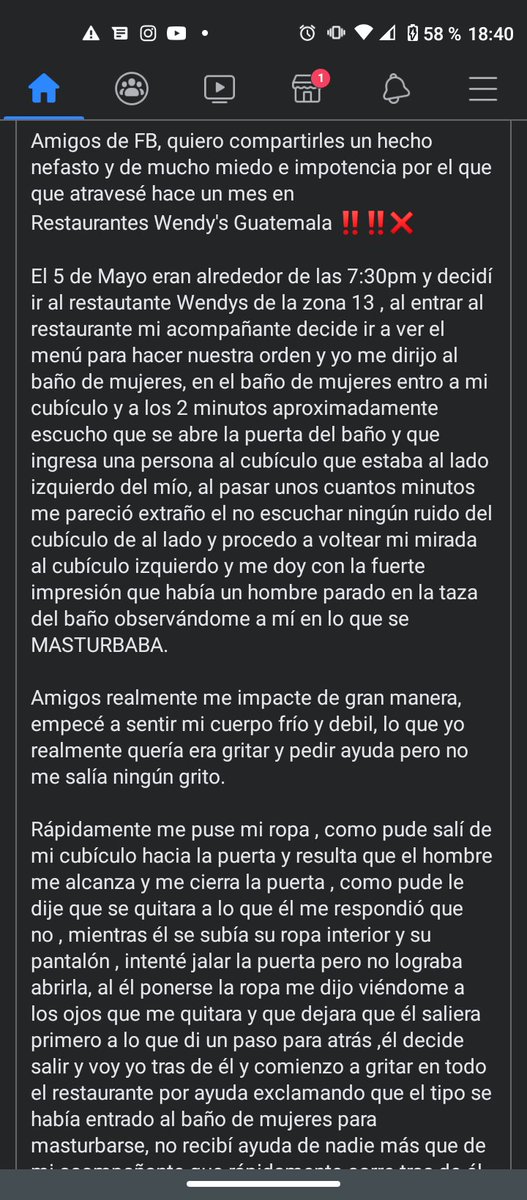 marcefatness's tweet photo. qué impotencia y enojo leer esto !! qué miedo que siempre estemos en peligro y que ni siquiera podamos ir al baño tranquilas. terrible la postura de Wendy's al priorizar su imagen y no darle seguimiento 😡 https://t.co/OziQHHADVg