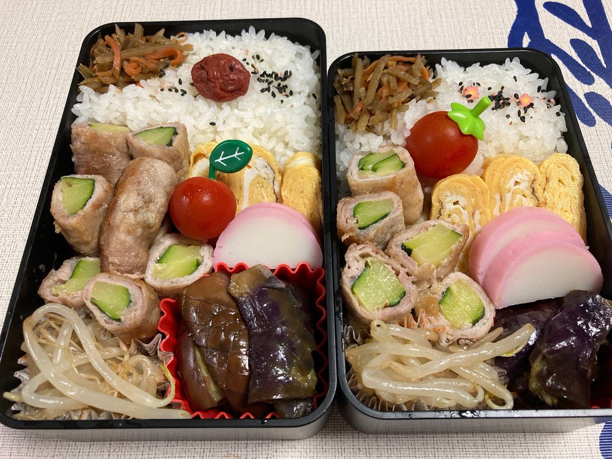 大胡あすか Fully Pfizerd 21 06 08 暑い お弁当に保冷剤と抗菌シートの季節 木綿豆腐ハンバーグ 茄子と鶏竜田揚げの揚げ浸し風 にんじんきんぴら ポテトサラダ ピヨピヨカレーうずら卵 プチトマト 大根ゆかり甘酢漬け 梅ごま塩ごはん お