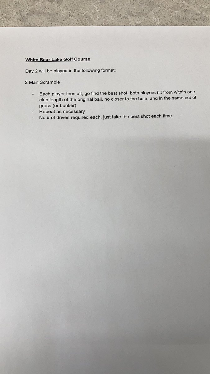 Less then 3 weeks away from the Whitemoose!  Here’s this years format, has everyone gone out and had a practice round at these fine courses yet?