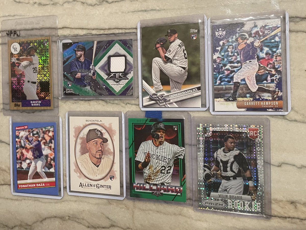 ColoradoCards_'s tweet photo. Colorado Rockies Lot

DM or reply 4 prices and/or additional pictures

Let’s make a deal!

@HobbyConnector @Hobby_Connect @CardPurchaser @sports_sell @DailySportcards 

#dahl #hampson #marquez #senzatela #arenado #story #freeland #daza #barmes #hoffman #rosario #hilliard https://t.co/360CkPWjRZ