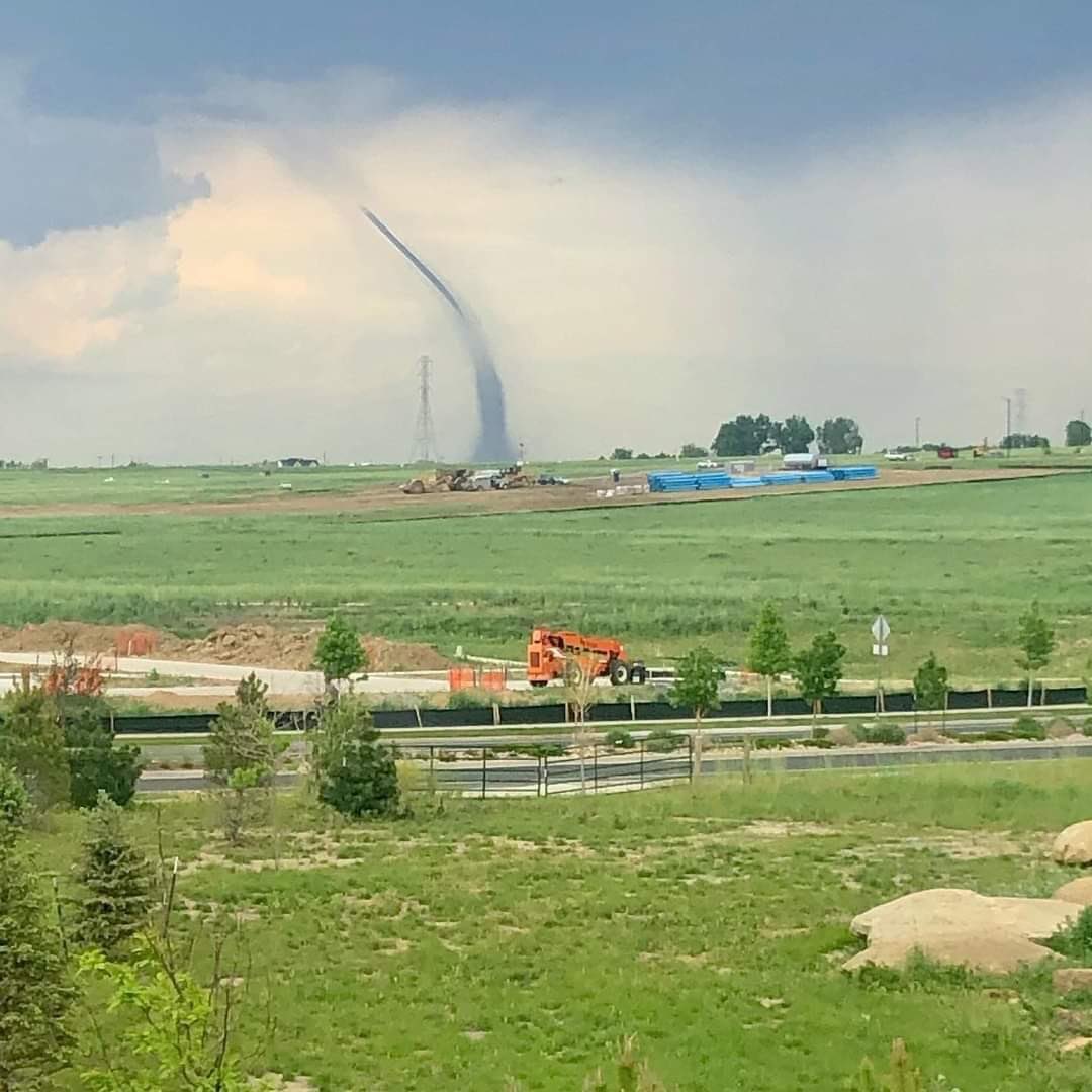 WeatherIntel's tweet image. Some impressive pictures have been shared on social media of a land spout near Erie, CO today. Even with the small scale storm our tornado product picked it up! #erietornado #coloradowx