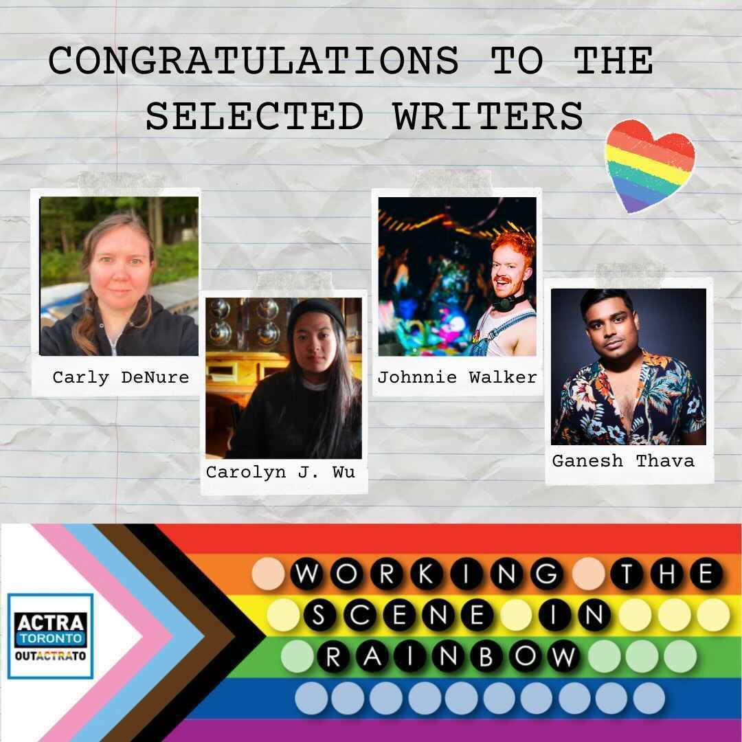 outACTRAto's tweet photo. Register to attend WORKING THE SCENE IN RAINBOW, a showcase of talented LGBTQ2S+ @ACTRAToronto actors reading queer scenes by @carlydenure @CarolynJWu @handsomejohnnie @dganman
Live on Zoom June 23 at 7PM!

https://t.co/pRQHfxGHRq

#queerrepresentation #actratoronto #pridetoronto https://t.co/jgiow9igTp