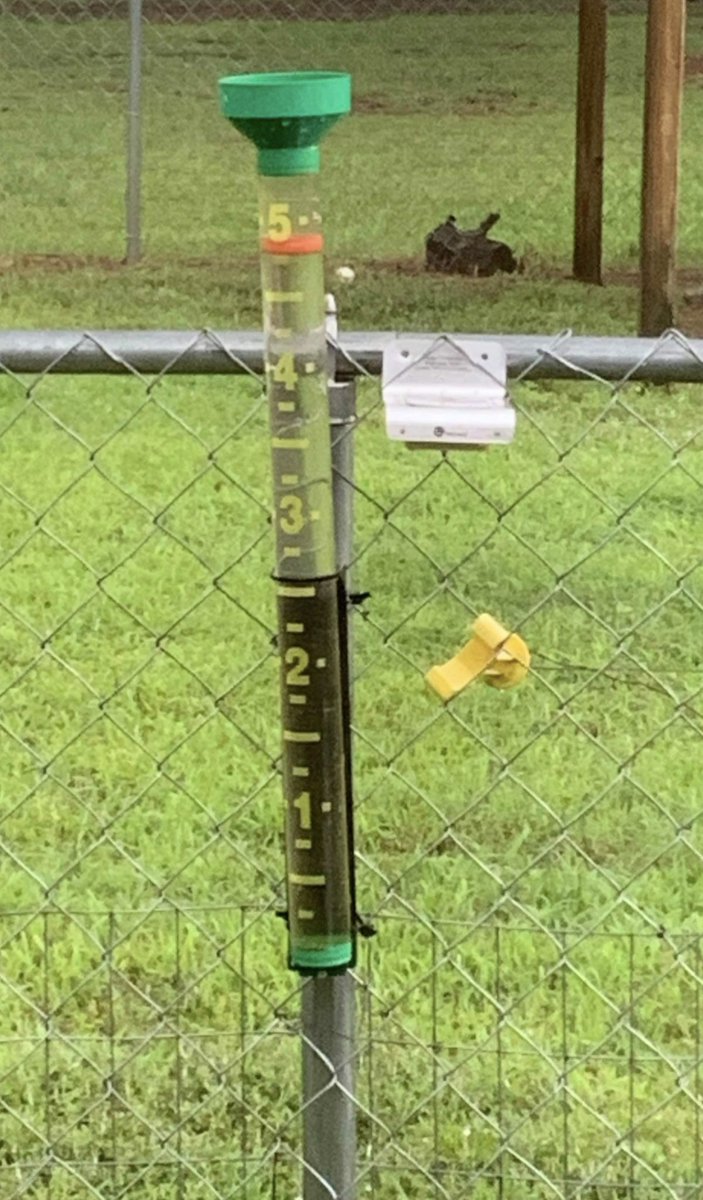 That’s a lot of rain. Almost 5” today in Harmony Grove just NE of Camden Arkansas! Photo credit to Jenny & Beau Morgan. # arwx https://t.co/mVyEMPEf5L