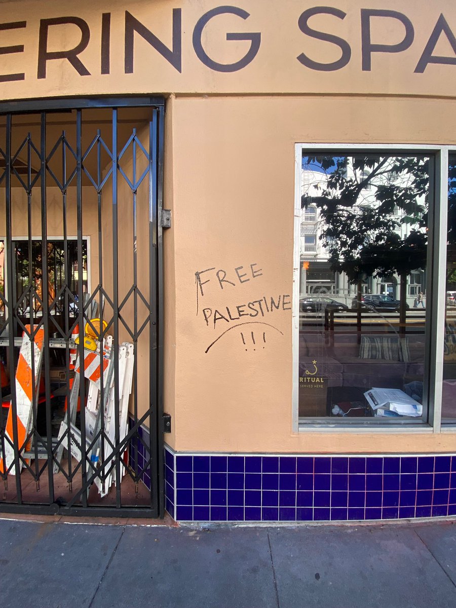 Manny’s is a Jewish-owned business in the Mission. Since it opened a few years ago, it’s been targeted.

This weekend, Manny’s was vandalized with this antisemitic graffiti.

Targeting Jewish businesses is straight up antisemitic. We must speak out &amp; condemn this hate.