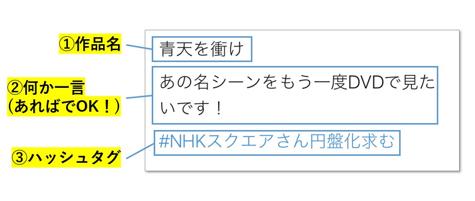 Nhk スクエア 公式 Dvd化してほしい というnhkドラマはありませんか ある方は Nhkスクエアさん円盤化求む を付けて投稿してください 多くの声が集まった作品は今後の参考にさせていただきます ちゃんと集計したいので画像のように投稿して Nhk スクエア 公式 Dvd化してほしい というnhkドラマはありませんか ある方は Nhkスクエアさん円盤化求む を付けて投稿してください 多くの声が集まった作品は今後の参考にさせていただきます ちゃんと集計したいので画像のように投稿して