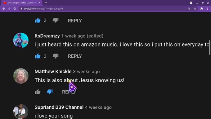 @JaclynGlenn check out this comment on Avril Lavigne's song "Naked". It make me think of you https://t<a class="tags" target="_blank" title="On Twitter" href="/?out=eyJ0eXAiOiJKV1QiLCJhbGciOiJIUzUxMiJ9.eyJpYXQiOjE3MjYzMjExNzEsImlzcyI6InR3cG9ybnN0YXJzLmNvbSIsIm5iZiI6MTcyNjMyMTE3MSwiZXhwIjoxNzU3ODU3MTcxLCJyZWRpcmVjdF91cmwiOiJodHRwczovL3R3aXR0ZXIuY29tL0phY2x5bkdsZW5uIn0.-VH9DAaI3vvZXxe0kTyW5_9lp9x_W244bURX3SrMe4lTNZZU-SPAEIPmp1P8PkwEJWe7V2aBzH1R7rXXkuOixQ">@JaclynGlenn</a><a href="/tag/again"class="tags"><span>#again</span></a><a href="/tag/false"class="tags"><span>#false</span></a><a href="/tag/blackbear"class="tags"><span>#blackbear</span></a><a href="/tag/thanksforasking"class="tags"><span>#thanksforasking</span></a>