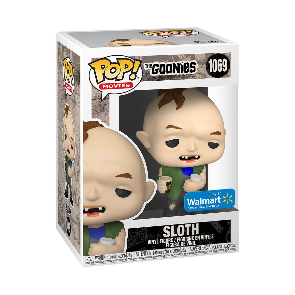 Funko's tweet photo. We're celebrating the anniversary of The Goonies! RT and follow @funko for a chance to WIN this Walmart exclusive Sloth Pop! Not feeling lucky? You can pre-order this now! https://t.co/uvCMGOGeR9  #funko #funkopop #thegoonies #funkogiveaway #giveaway https://t.co/cV3Z3vaagI