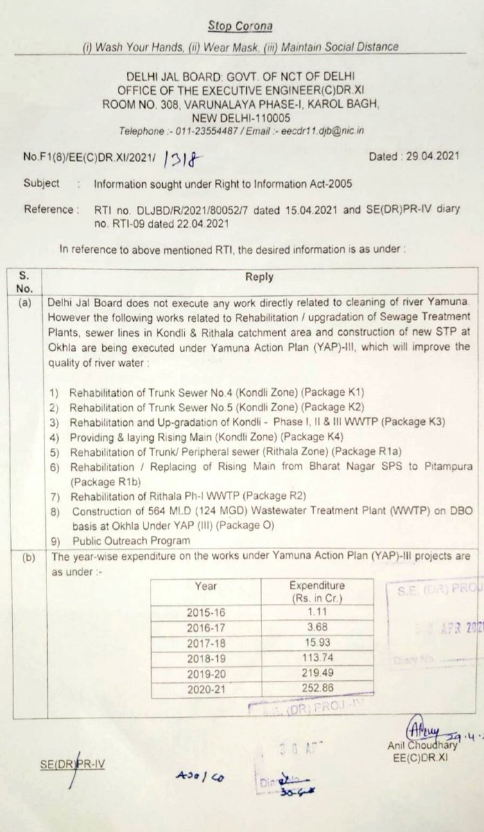 go4avinash's tweet photo. RTI से मिली जानकारी के मुताबिक @ArvindKejriwal सरकार ने #Yamuna सफाई पर अभी तक 600 करोड़ से ज्यादा रकम खर्च कर दी है, लेकिन परिणाम शून्य है। प्रश्न है ये पैसा कहाँ गया ? https://t.co/jUOtOGaACO