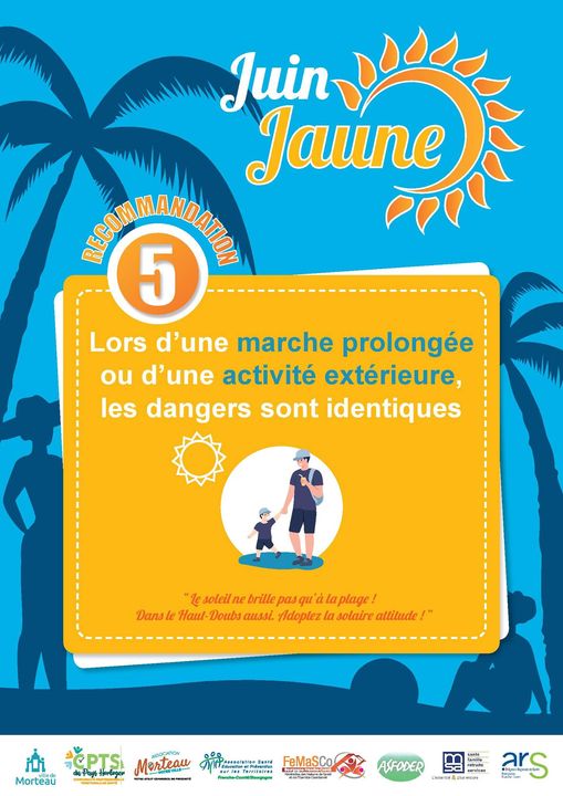 AseptFCB's tweet photo. #JuinJaune
🎁Aujourd'hui, ce ne sont pas un, pas deux mais trois conseils de #PréventionSolaire qui vous sont offerts !
Parce que se protéger du 🌞est l'affaire de toutes et tous, même dans le #HautDoubs ! 😎👒 https://t.co/5IRMOWFfDe
