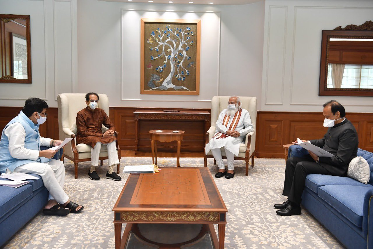 Cmo Maharashtra Cm Uddhav Balasaheb Thackeray Met With The Hon Ble Prime Minister Shri Narendra Modi Today Along With Deputy Cm Ajit Pawar Minister Ashok Chavan T Co Rnf4jctknw