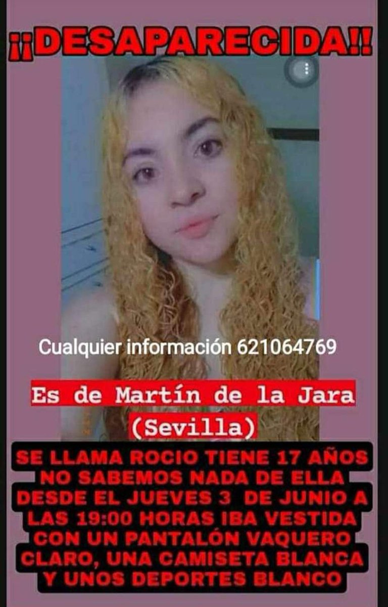 IESFcoGall's tweet photo. ¡Ayúdanos a encontrar a Rocío! Rogamos difusión. 📢 https://t.co/IZsQOkMFHD
