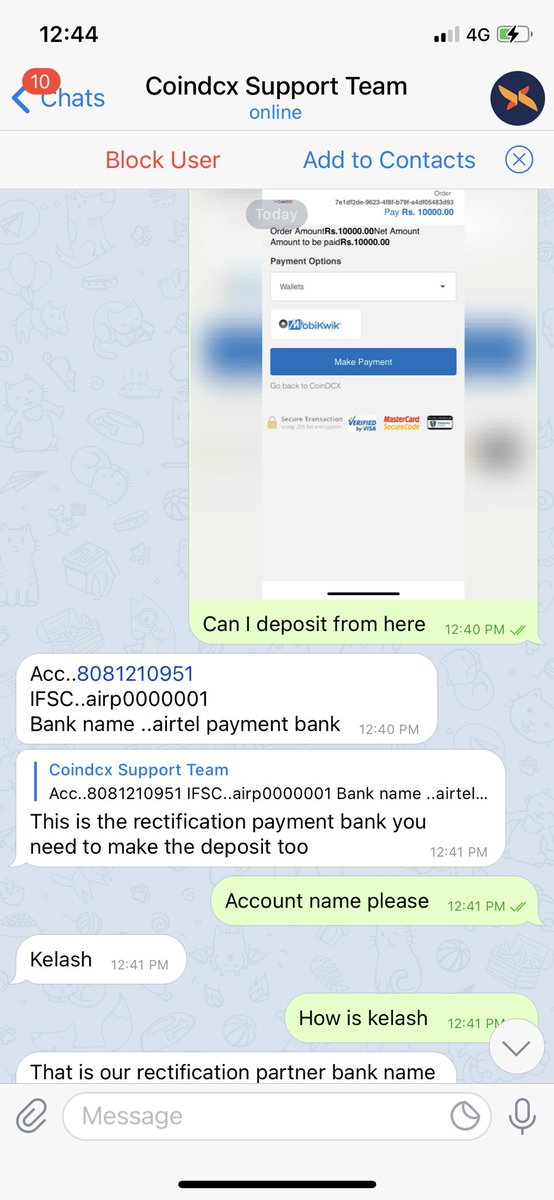 lordofmood's tweet photo. @CoinDCX team on telegram demanding money on other accounts for rectification https://t.co/9uwSaZT5wu