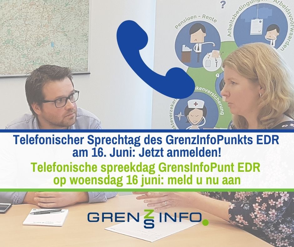 🇳🇱➡ Vragen over uw stap naar het buurland? Meld u dan nu aan voor de gratis telefonische spreekdag van GrensInfoPunt EDR op woensdag 16 juni. Alle informatie vindt u hier ➡ grenzinfo.eu/edr/nl/vragen-…
