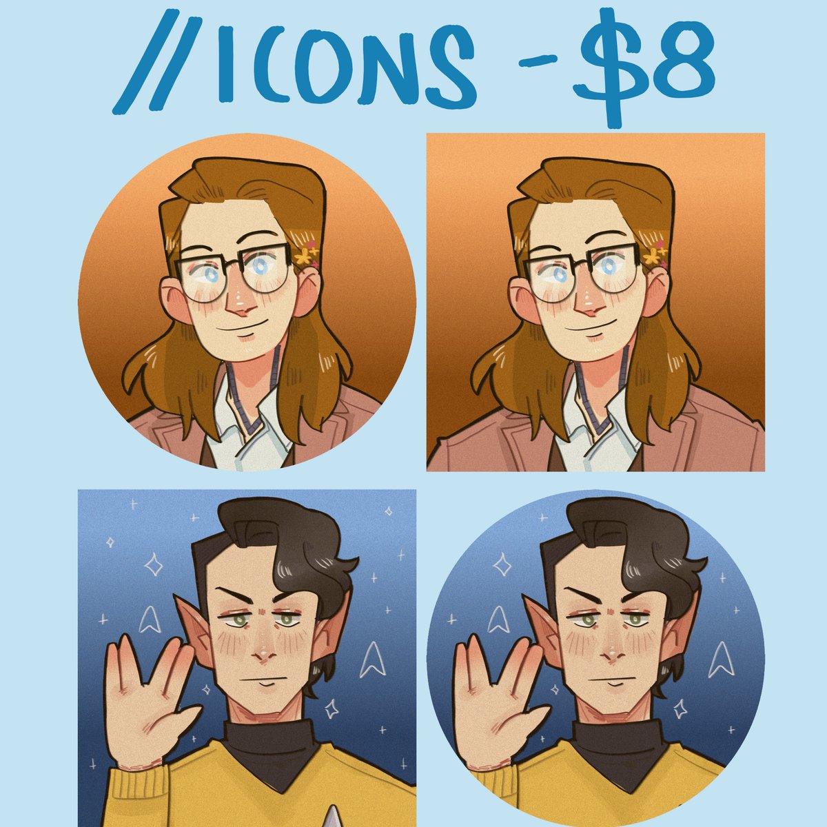 ReubyArty's tweet photo. ✨Commissions Open!✨

I'll be doing icons, chibis and portraits! There's 5 slots available!

🤖 All prices are AUD
🤖 Paypal only
🤖 No NSFW, Mechs or Anthro (sorry :"))

#commissionsopen #commission #CommissionSheet https://t.co/tE9x1bu62a