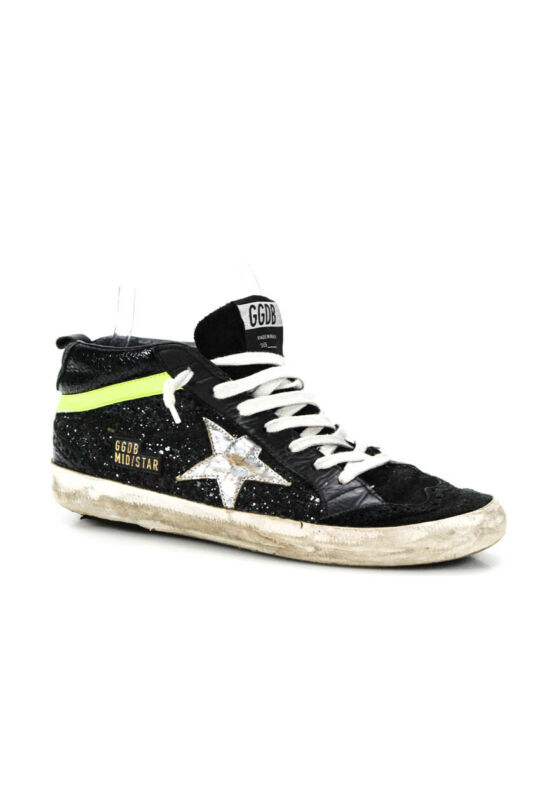 Golden Goose Deluxe Brand Womens Glitter High Top Skate Sneakers Black Size 38  ebay.com/itm/Golden-Goo… @LindasStuff