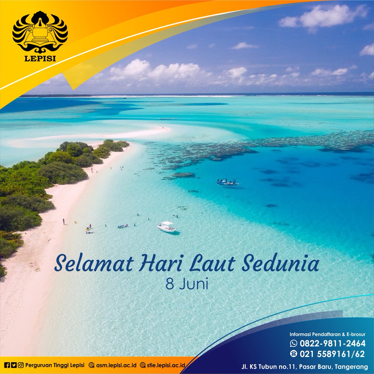 CampusLEPISI's tweet photo. Selamat Hari Laut Sedunia. Mari kita bersama-sama menjaga dan melindungi laut yang menjadi sumber kehidupan kita. https://t.co/tSYRT9e6ly