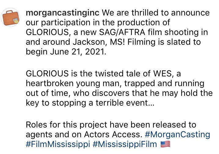 We are thrilled to be working with <a href="/morgancasting/">Morgan Casting</a> in #casting #glorious