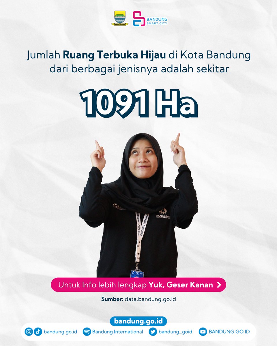 humasbandung_'s tweet photo. Kota Bandung punya banyak banget Ruang Terbuka Hijau (RTH) loh, yang penggunaannya lebih bersifat terbuka dan tempat bertumbuhnya tanaman!
Simak selengkapnya mengenai RTH Kota Bandung di bawah ini yuk!
#Infografis #RuangTerbukaHijau #Bandung #BandungCommandCenter #DiskominfoBDG https://t.co/H8ybslbiCA