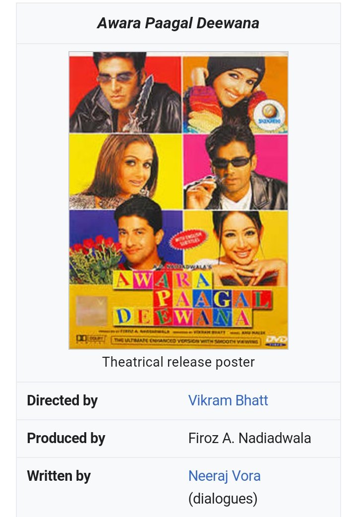 Some troll #AwaraPaagalDeewana for ripping action scenes from #Matrix but rarely they know #DionLam who worked on matrix and Hong Kong films -has  choreographed APD's action scenes

Indian films has low budget (10-12 times lesser than Hollywood films) so director can't experiment