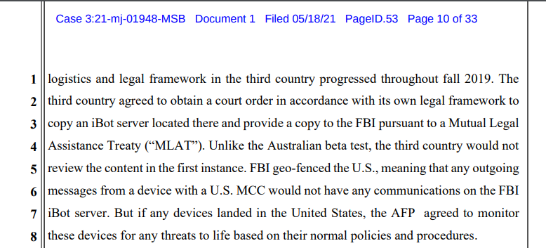 spyblog's tweet image. #AN0M #JurisdictionShopping to geofence USA based messages going through foreign based iBot message servers recording and reporting #CommsData