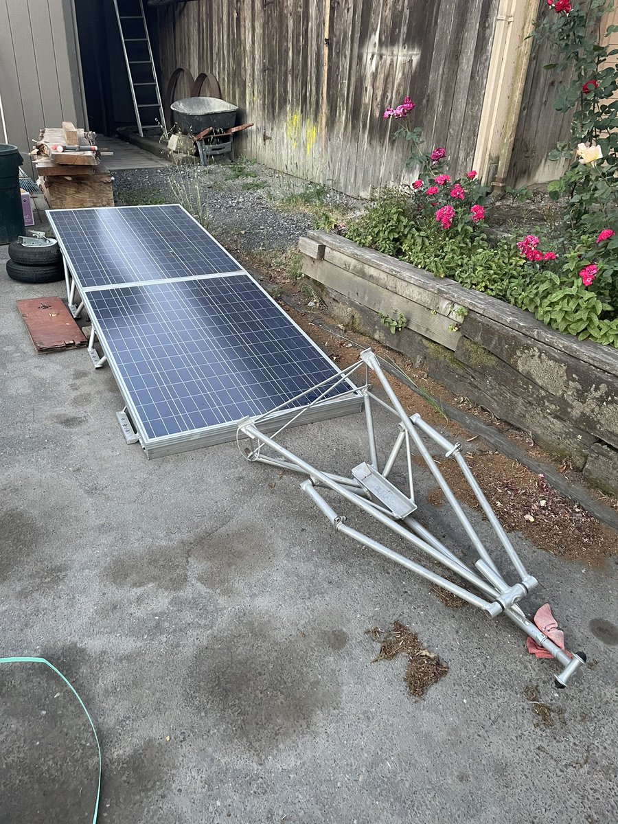 ThinkFab's tweet photo. The solar top and ebike rack for the trailer had to come off today. #trailerupgrade https://t.co/1dq1GBUoEQ